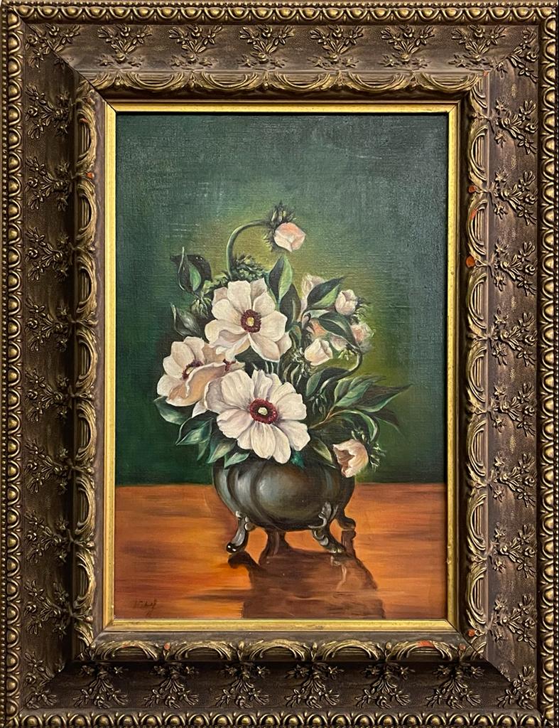 Anemones in a Silver Bowl