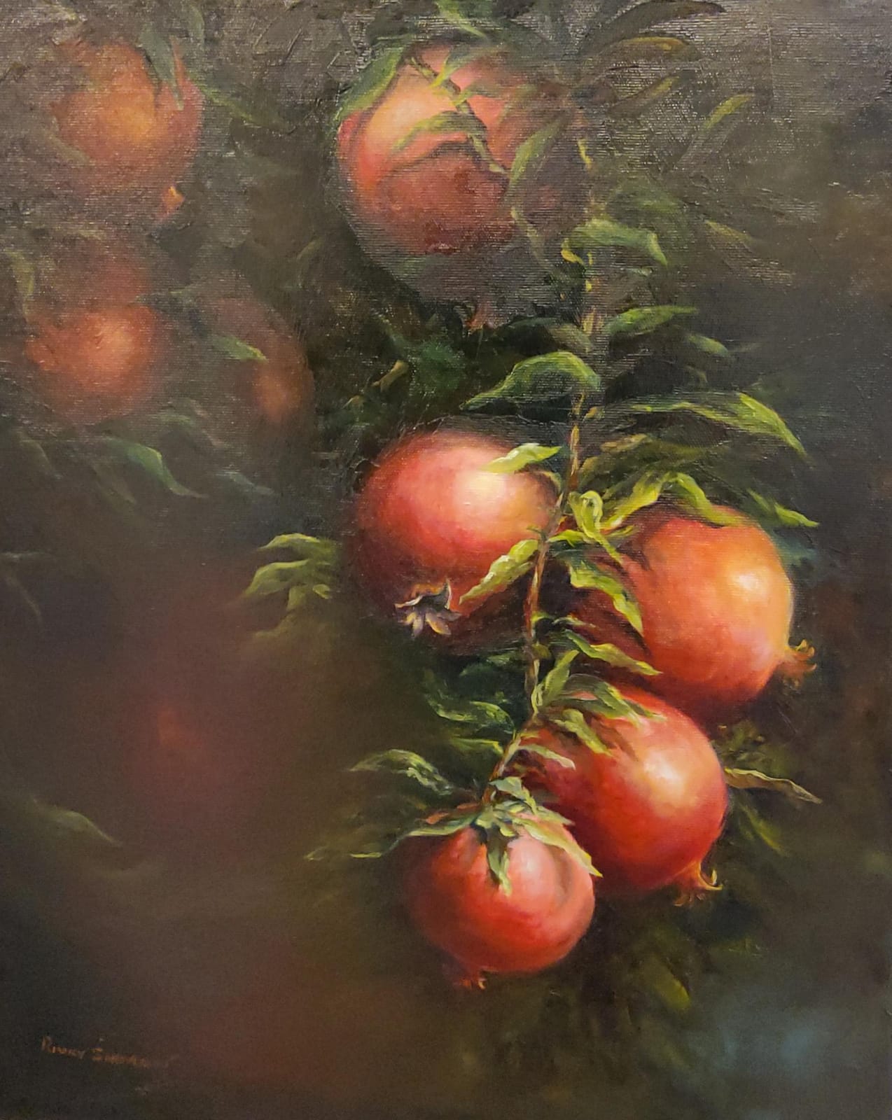 Pomegranates in Shadow