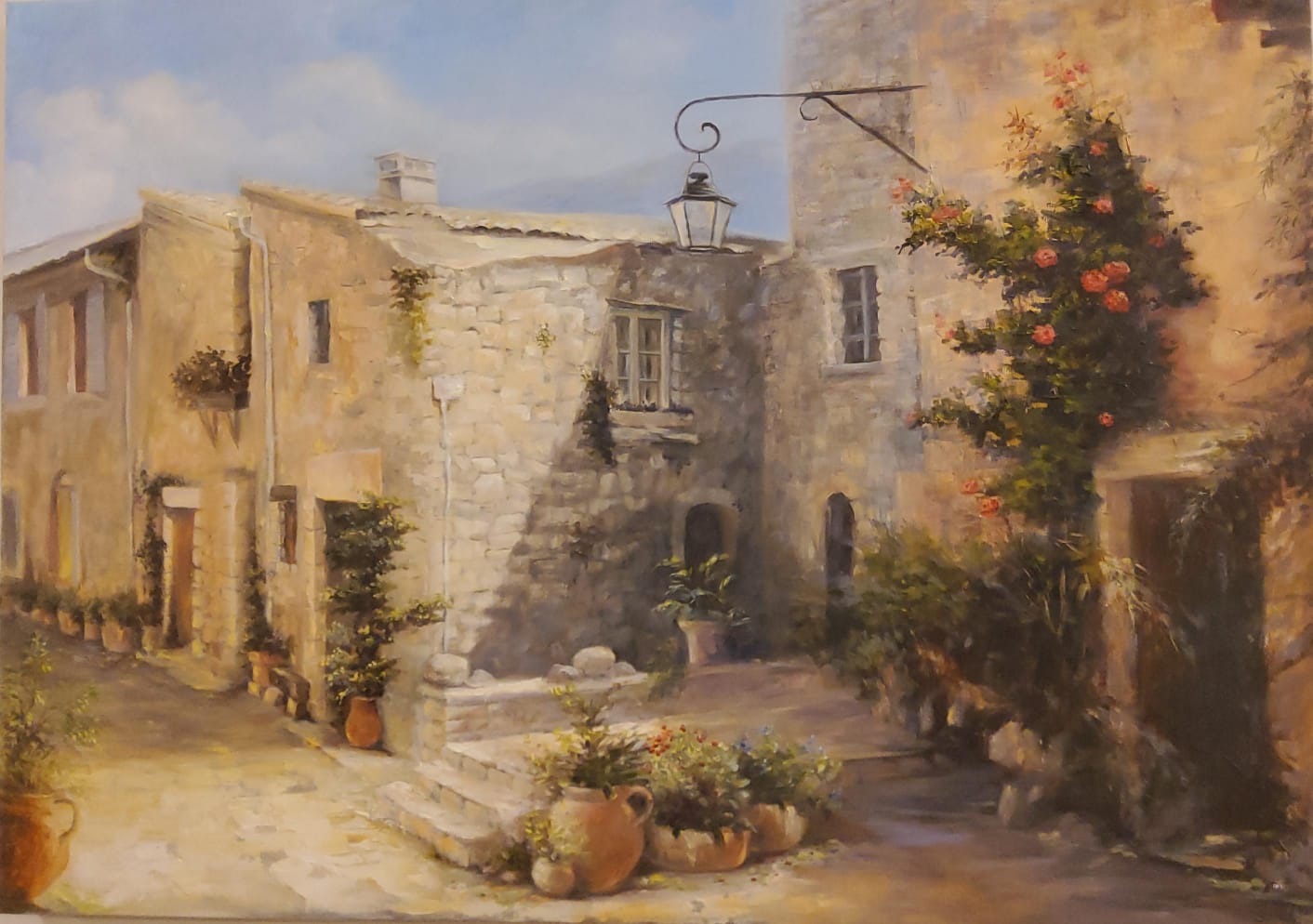 Village Lane with Lantern