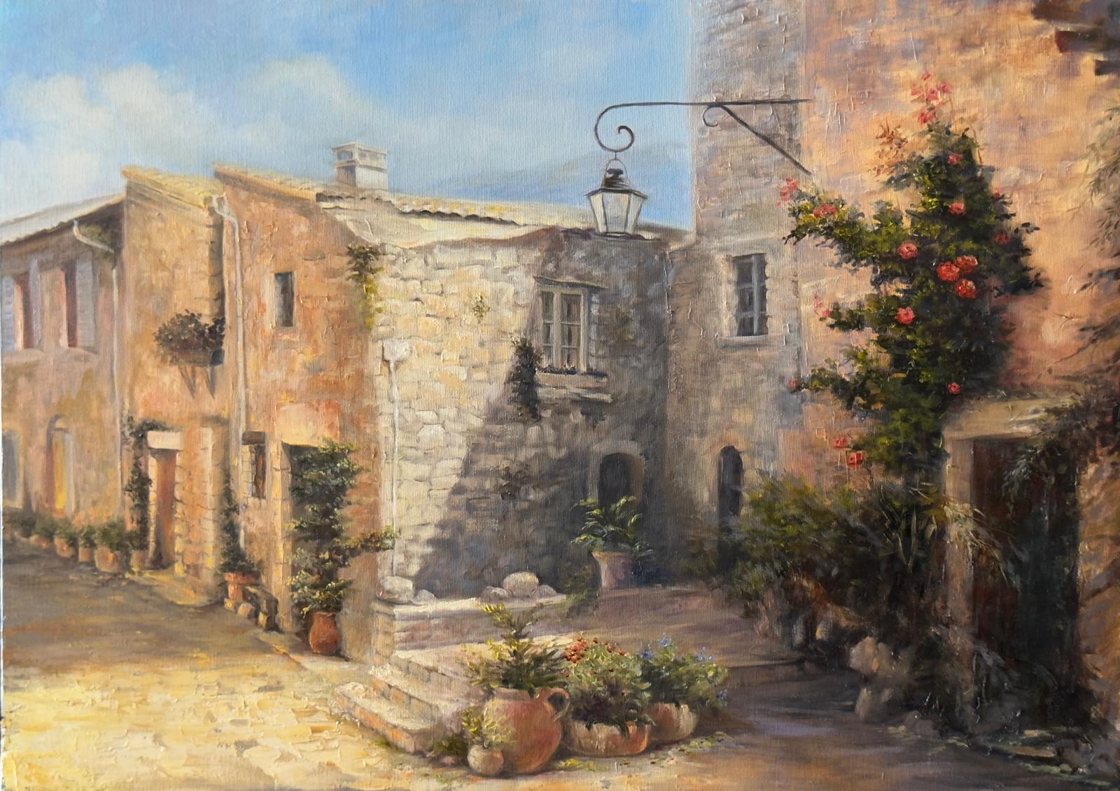 Stone Houses in Morning Light