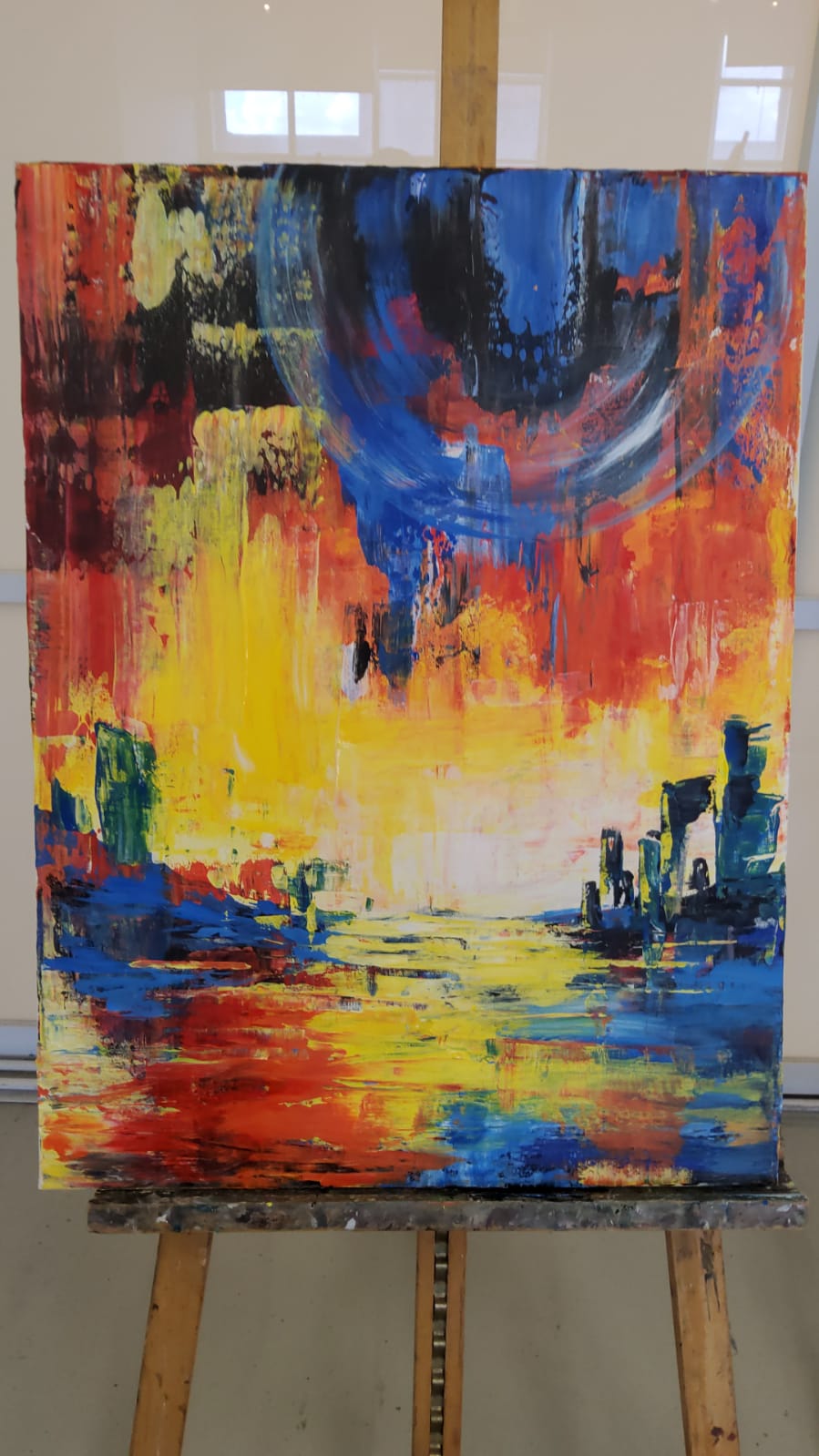Abstract in Red and Blue